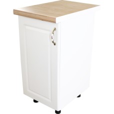 Corp inferior cu 1 Usa Zebra, Alb/MDF Alb lucios, si blat Artar 40 x 85 x 60